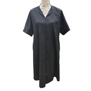 Tiffany & Co Wardrobe‎ Black Short Sleeve Sheath Midi Dress Minimalist Style M